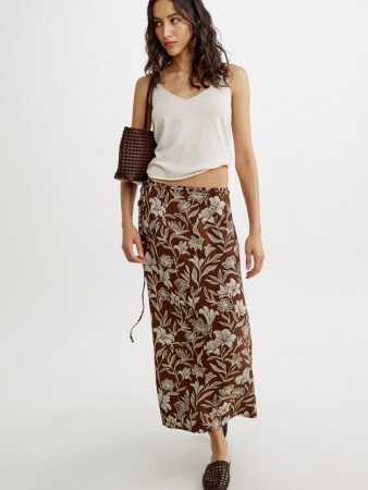 юбка миди на запах из смесовой вискозы - женская одежда, обувь и аксессуары с запахом 