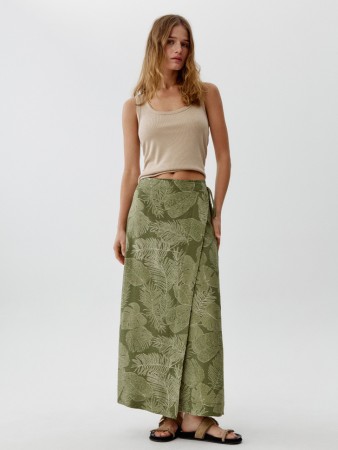 юбка миди на запах из смесовой вискозы - женская одежда, обувь и аксессуары с запахом 