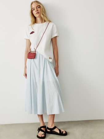 юбка миди с клиньями из хлопка и вискозы - женские юбки российские 