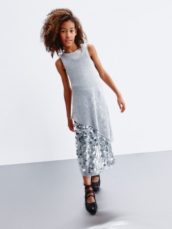 юбка миди с пайетками для девочек - детская одежда с пайетками 