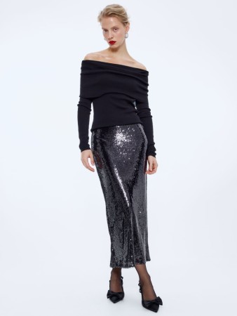 юбка миди с пайетками фотография