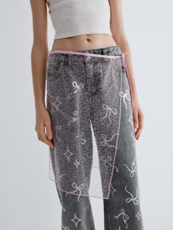 юбка-пояс из кружева со стразами для девочек - детская одежда, обувь и аксессуары тонкая 