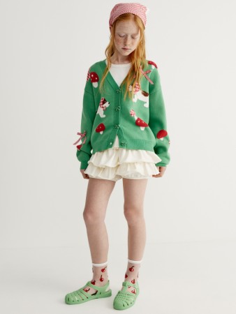 юбка-шорты из футера с оборками для девочек - детские юбки из футера 