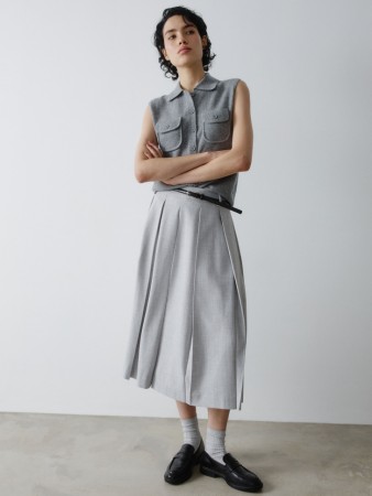юбка в складку с меланжевым эффектом - женская одежда со складками 