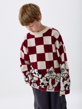 жаккардовый джемпер для мальчиков из коллекции  archive - детская одежда, обувь и аксессуары для всех возрастов оверсайз 