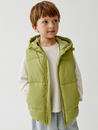 жилет с капюшоном для мальчиков - верхняя одежда вафельная 