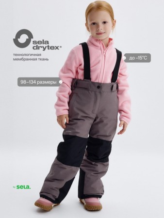 зимние брюки из технологичной мембранной ткани seladrytex® для девочек - детские брюки sela 