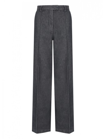 брюки из денима женские grey denim  - женские брюки и бриджи со складками по распродаже