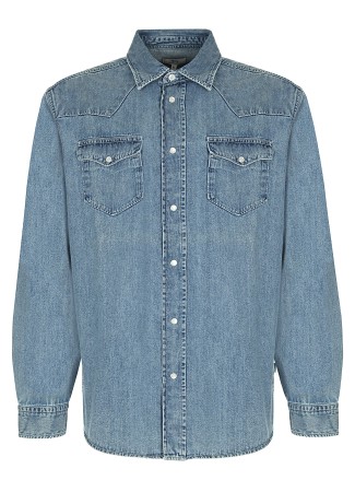 джинсовая рубашка мужская denim shirt  - мужская одежда woolrich 