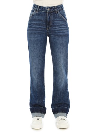 джинсы женские parkway slim straigh  - женские джинсы с отворотом 