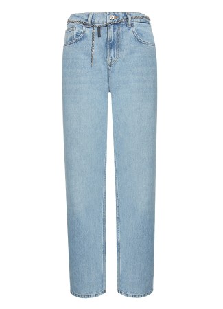 джинсы женские с поясом-цепочкой  фотография