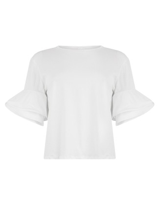 футболка женская t-shirt con volant  - женская одежда liu jo 