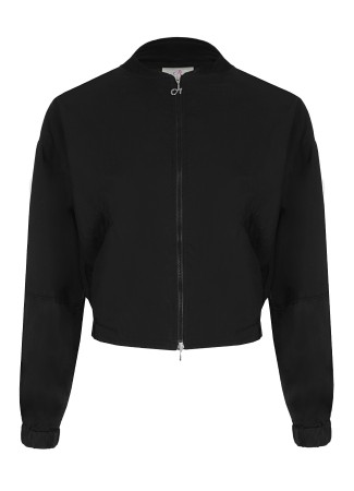 хлопковый бомбер женский  - куртки и пуховики с вырезом 