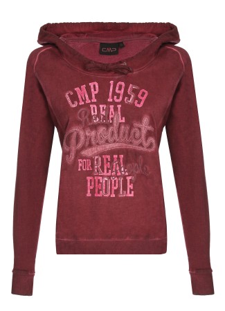 худи женское woman  sweat fi  с начесом - женская одежда cmp (campagnolo) 