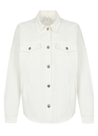 куртка джинсовая женская giubbino over  - куртки и пуховики белые 