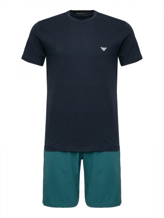 пижама футболка+шорты men's knit pyjama ea underwe - домашняя одежда с круглым вырезом по распродаже