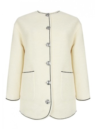 полушерстяной жакет женский giacca lana cotta  - женская одежда с круглым вырезом 