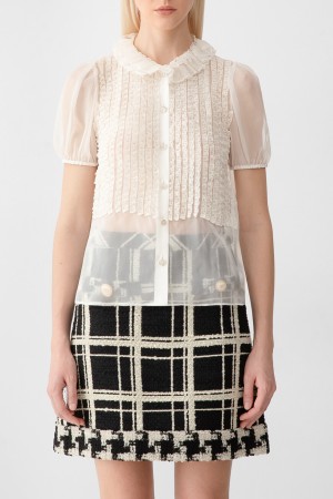 блуза  - женские блузы кремовые 