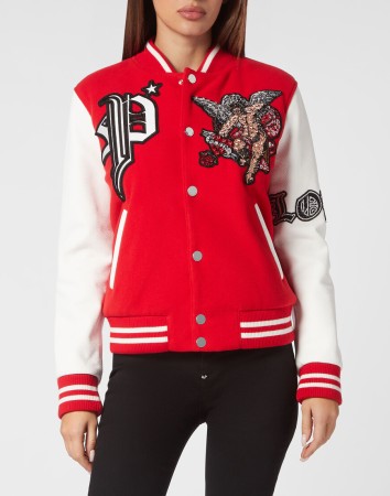 бомбер  - женская верхняя одежда красная 