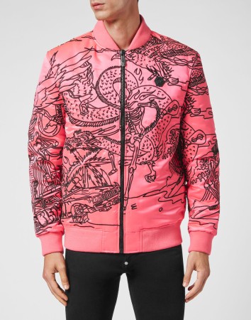 бомбер  - мужские бомберы розовые 