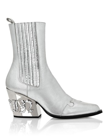 ботинки  - обувь серебряная 