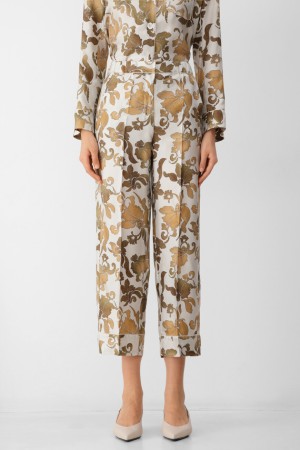 брюки maxmara - женские брюки с воротником 