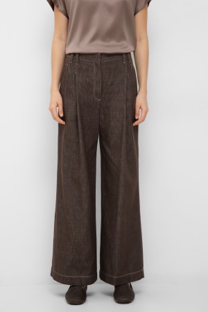 брюки  модель wide smart - женские брюки brunello cucinelli 