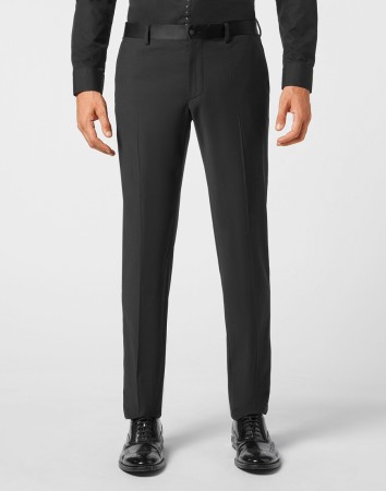 брюки прямые  - мужские брюки с баской 