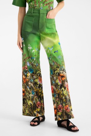 брюки  с цветочный принтом - женские брюки dior 