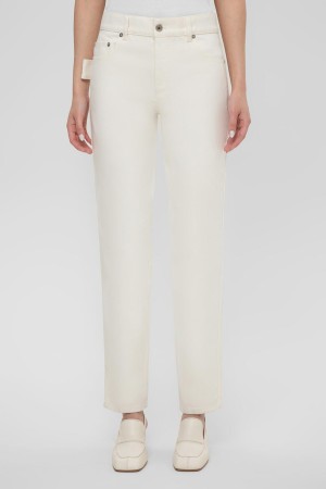 джинсы  прямого кроя белый фотография