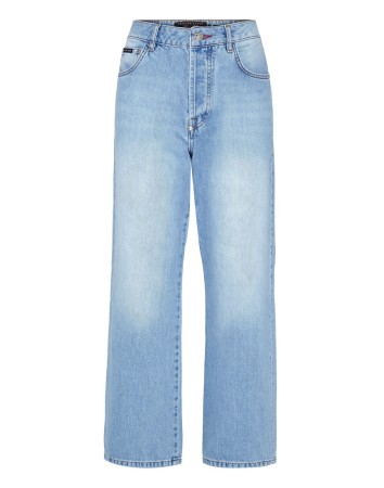 джинсы прямые  - женская одежда, обувь и аксессуары с принтом 