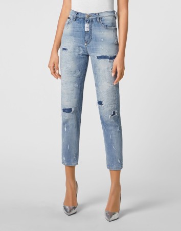 джинсы с высокой посадкой  фотография