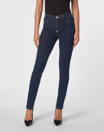 джинсы с высокой посадкой  - женские джинсы синие 