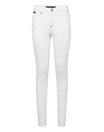 джинсы зауженные  - женская одежда, обувь и аксессуары белая 