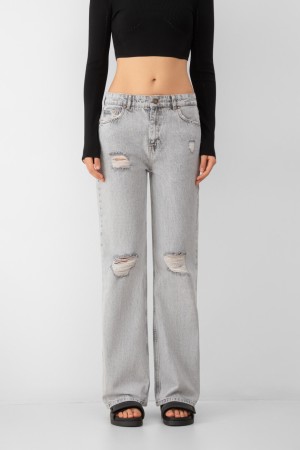 джинсы  - женские джинсы серые 