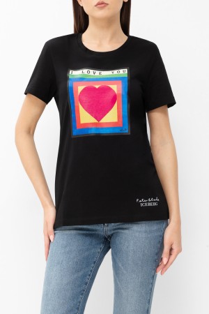 футболка  с крупным принтом - женская одежда iceberg 