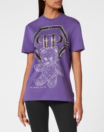 футболка  - женская одежда сиреневая 