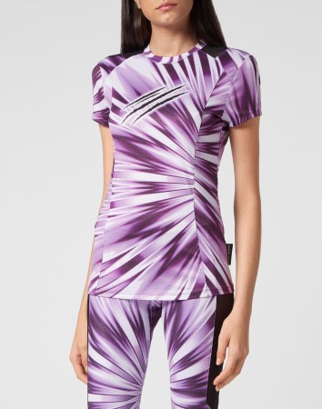 футболка  - женская одежда сиреневая 