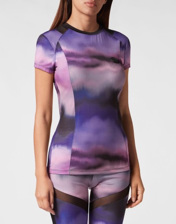 футболка  - женская одежда сиреневая 