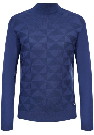 комбинированная водолазка из кашемира и шелка  фотография