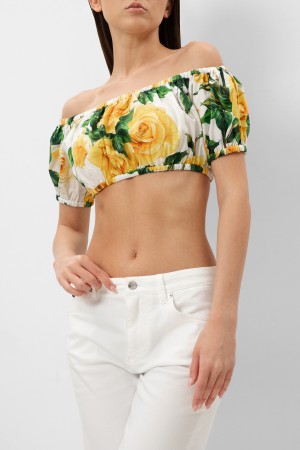 кроп-топ  модель из коллекции flowering - женская одежда на высокой посадке 