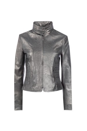 куртка  - женская верхняя одежда серебряная 