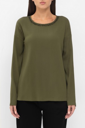 лонгслив  - женская одежда с бисером 