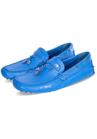 мокасины  - мужская обувь голубая 