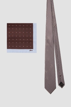 набор: галстук+платок  - аксессуары brioni 