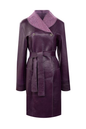 пальто  - женская верхняя одежда фиолетовая 