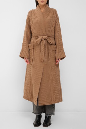 пальто  - женская верхняя одежда плетеная 