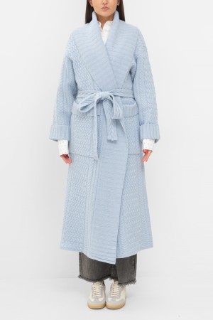 пальто  - женская верхняя одежда плетеная 