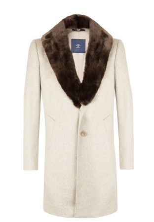 пальто  - мужская верхняя одежда бежевая 