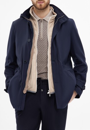 плащ  - мужские плащи и тренчи синие 